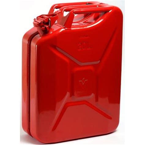 Red Metal Fuel Jerry Petrol Can 20l Petrol Fuel Cans Mower Magic