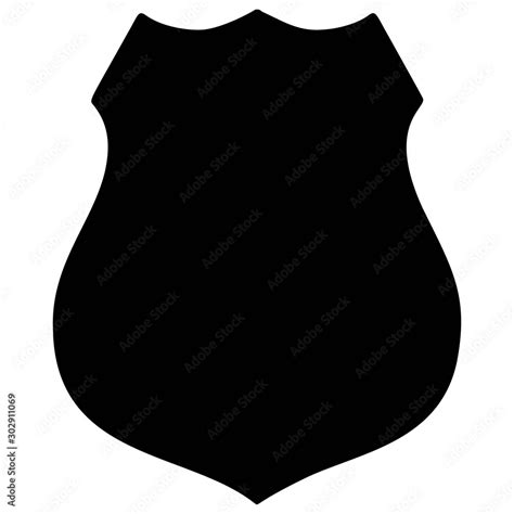 Police Badge Silhouette A Cartoon Illustration Of A Police Badge