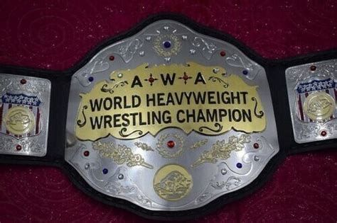 Awa World Heavyweight Wrestling Champion Title Belt Genuine Leather