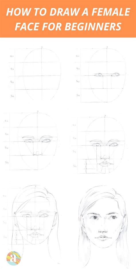 How To Draw Female Face In 8 Steps Easy Portrait Drawing Female Face Drawing Drawing
