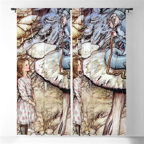 Alice And The Caterpillar By Arthur Rackham Blackout Curtain By