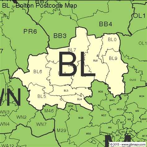 Bolton Postcode Area And District Maps In Editable Format