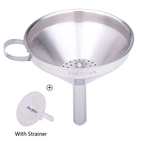 Removable strainer efficiently strains stocks, custards and sauces, or use it to filter the oil from your deep fryer. Stainless Steel Kitchen Funnel With Removable Strainer/Filter For New Ships Free | eBay