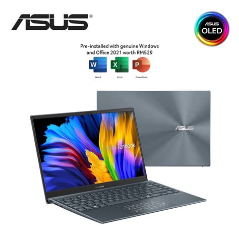 Asus Laptop Zenbook 13 Oled Um325u Akg136ws 133 Fhd Pine Grey