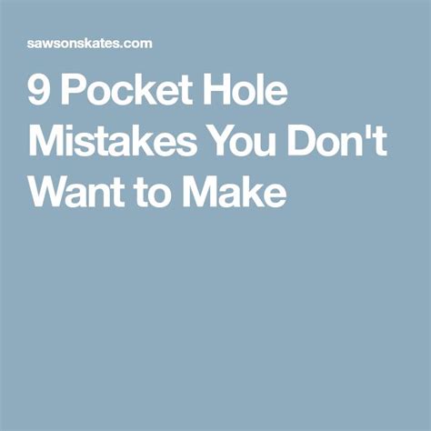 9 Pocket Hole Mistakes You Dont Want To Make Saws On Skates