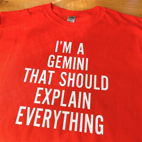 Im A Gemini That Should Explain Everything T Shirt Etsy Gemini