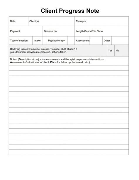 Free Therapy Session Note Template Excel Notes Template Templates