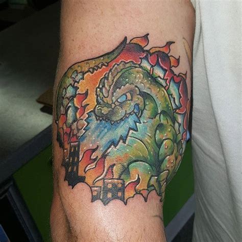 15 Immense Godzilla Tattoos Godzilla Tattoo Tattoos Hip Tattoo Porn