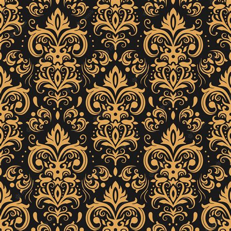 Premium Vector Golden Damask Pattern Vintage Ornament And Baroque