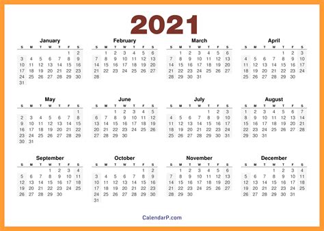 2021 Calendars Page 2 Calendarp Printables