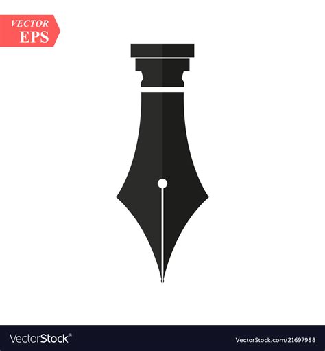 Fountain Pen Nib Or Tip For Writing Flat Vector Image