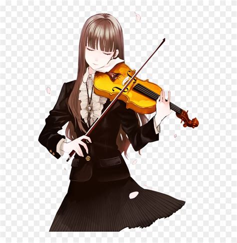 Fiddle Drawing Violin Player Anime Girl Playing Violin Clipart