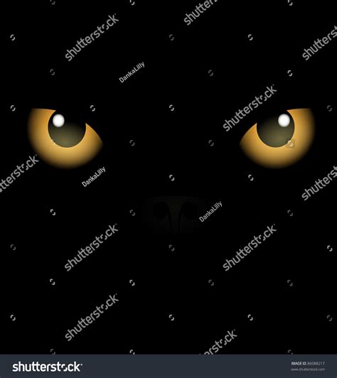 Black Background Yellow Eyes Stock Vector 86088217 Shutterstock