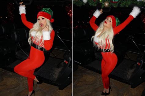 christina aguilera turns sex goddess in x rated christmas display daily star