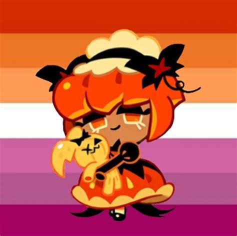 Cookie Run Kingdom Lesbian Flag ︎pumpkin Pie Cookie Cookie Run Pumpkin Pie Cookies Lesbian Flag