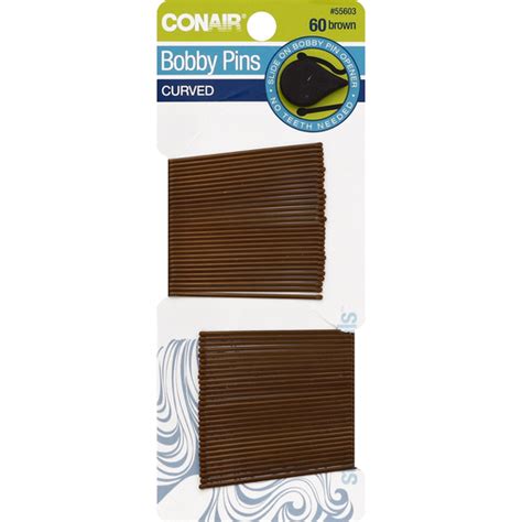 Conair Styling Essentials Bobby Pins Brown Curved Cuidado Del