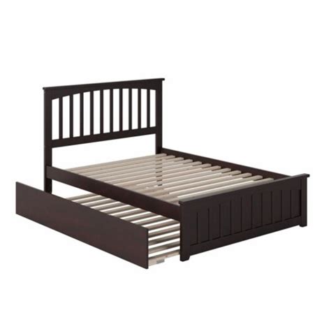 Bowery Hill Modern Solid Wood Full Platform Bed With Trundle In