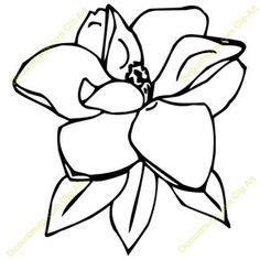 Magnolia Flower Clip Art Louisiana state flower - | Flower Vectors | Flower outline, Flower ...