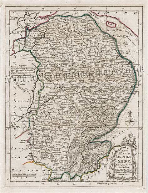 A New Map Of Lincoln Shire Drawn From The Best Authorities By Thomas