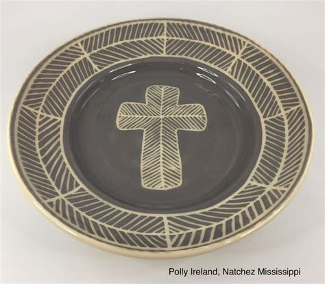 Ceramic Platter Sgraffito Platter Polly Ireland Natchez Mississippi