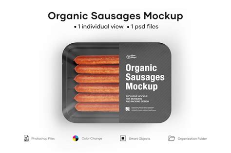 Organic Sausages Mockup Premium Psd File