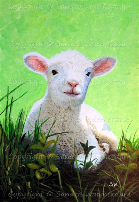Lamb Acrylic On Canvas Animal Paintings Farm Animal Painting Sheep