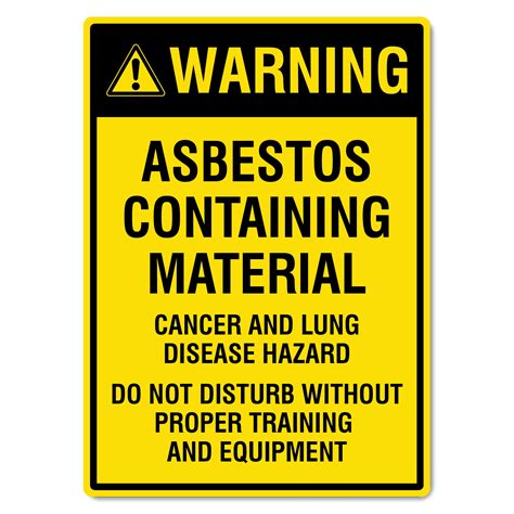 Warning Sign Asbestos Containing Material The Signmaker