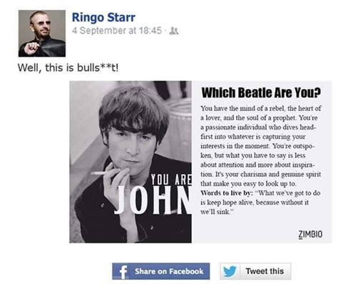 So Ringo Starr Took A Which Beatle Are You Personality Test And Didn