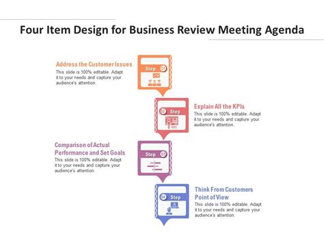 Four Item Design For Business Review Meeting Agenda Presentation