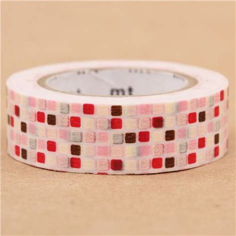 mt washi tape deco tape square pink purple and grey modes4u