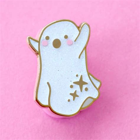 Ghost Enamel Pin Halloween Collection Enamel Pins Ghost Pins Cat