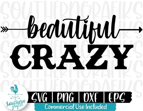 Beautiful Crazy Svg Eps Png Dxf Sublimation Designs Etsy