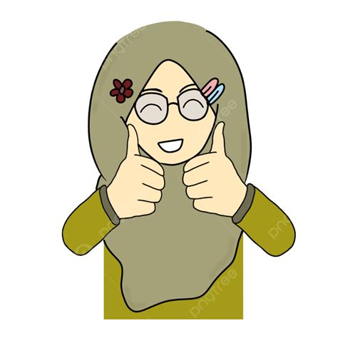 Muslimah Stickers Give 2 Thumbs Up Sticker Muslim Thumbs Up Png