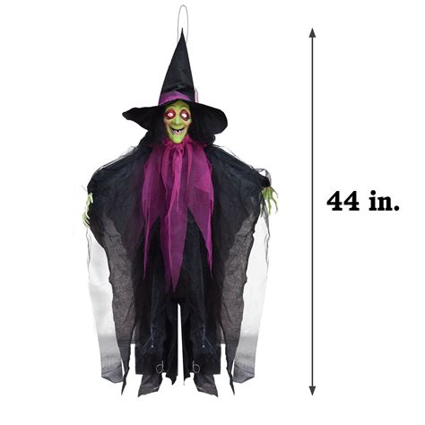 Halloween Hanging Animated Talking Witch Decoration With Light Up Eyes