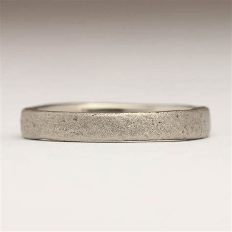 Sandcast 3mm Palladium Ring Rustic Flat Wedding Ring Organic Rustic
