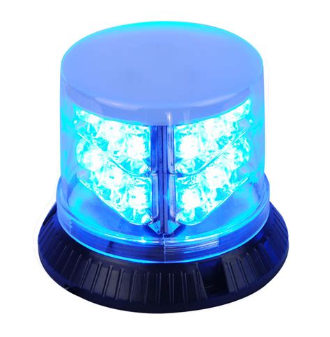 Powerful Blue Police Beacon Light , PC Shell LED Warning Beacons For ...