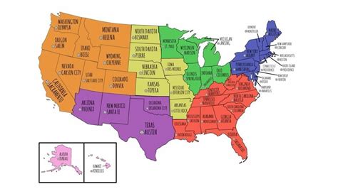 50 States Map And Capitals