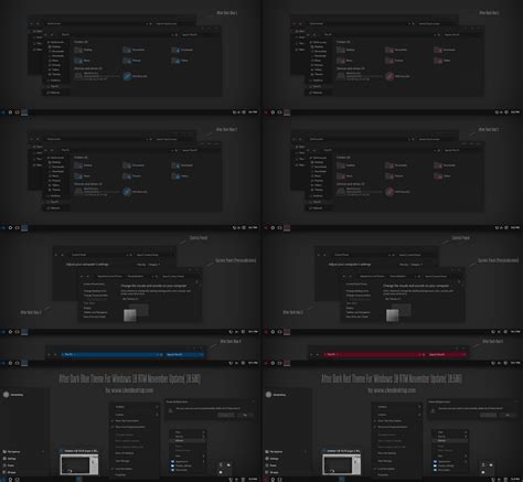 after dark blue and red theme for windows 10 by cleodesktop on deviantart
