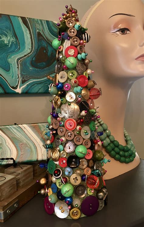 Vintage Bead And Button Tree Christmas Crafts Xmas Decorations