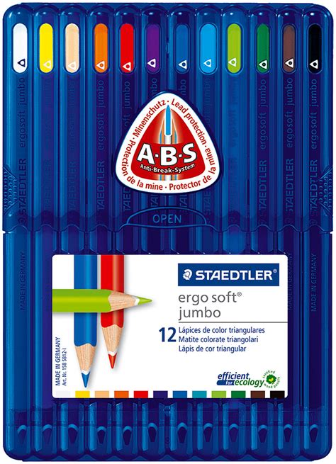 Staedtler Ergosoft Jumbo Triangular Coloured Pencils Assorted Colours