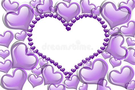 A Purple Hearts Valentines Day Background Stock Vector Illustration