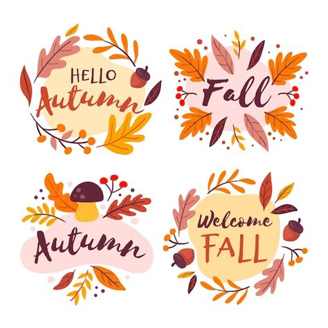 Free Vector Hand Drawn Autumn Labels Collection