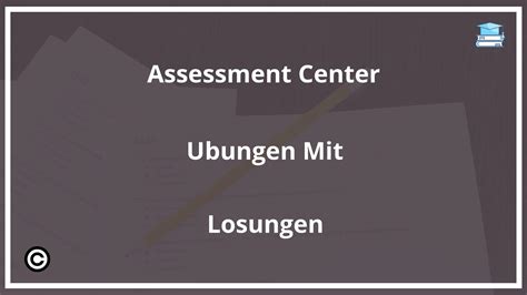 Assessment Center Übungen Mit Lösungen PDF