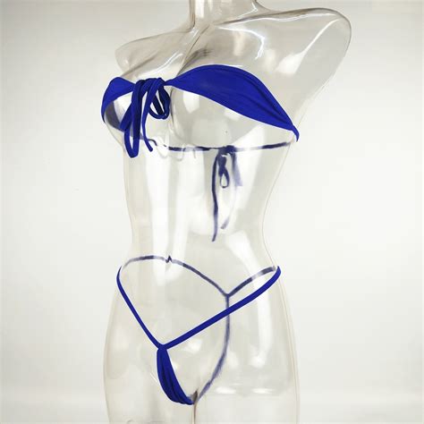 Sexy Bandage Teardrop Bikini Women Mini Micro Swimwear Set Two Piece Swim Suit Bathing Low Waist