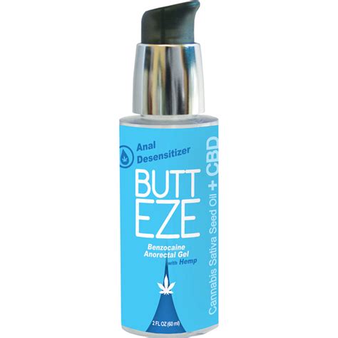 Butt Eze Anal Desensitizing Lubricant With Hemp Seed Oil 2 0 Oz Bottle