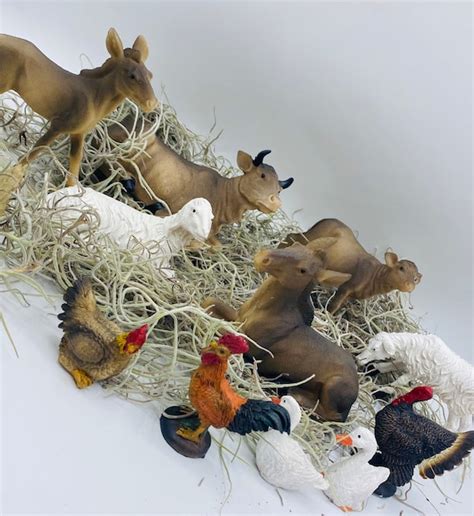 Animal Figurines Nativity Scene Set11 Animales Para Pesebre Etsy