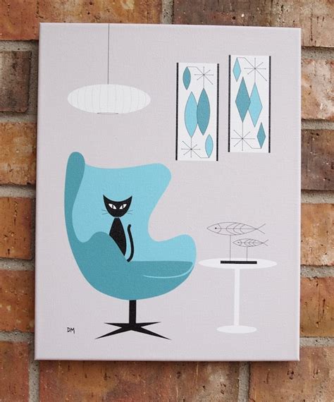 10 Mid Century Modern Cat Art Prints Your Eichler Cant Live Without