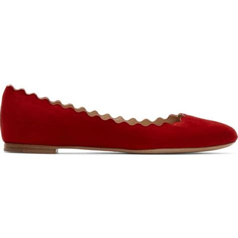 Chloé Red Suede Lauren Ballerina Flats 33385 Inr Liked On Polyvore