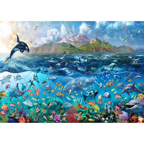 Rainbow Tropical Underwater Ocean Sea Life Wallpaper Mural Giant Decor