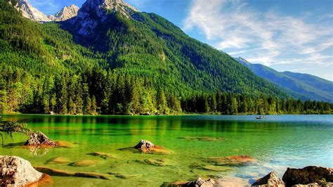 Germany Mountains Lake Scenery Hintersee 8k Wallpaper Download Best